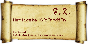 Herlicska Kármán névjegykártya